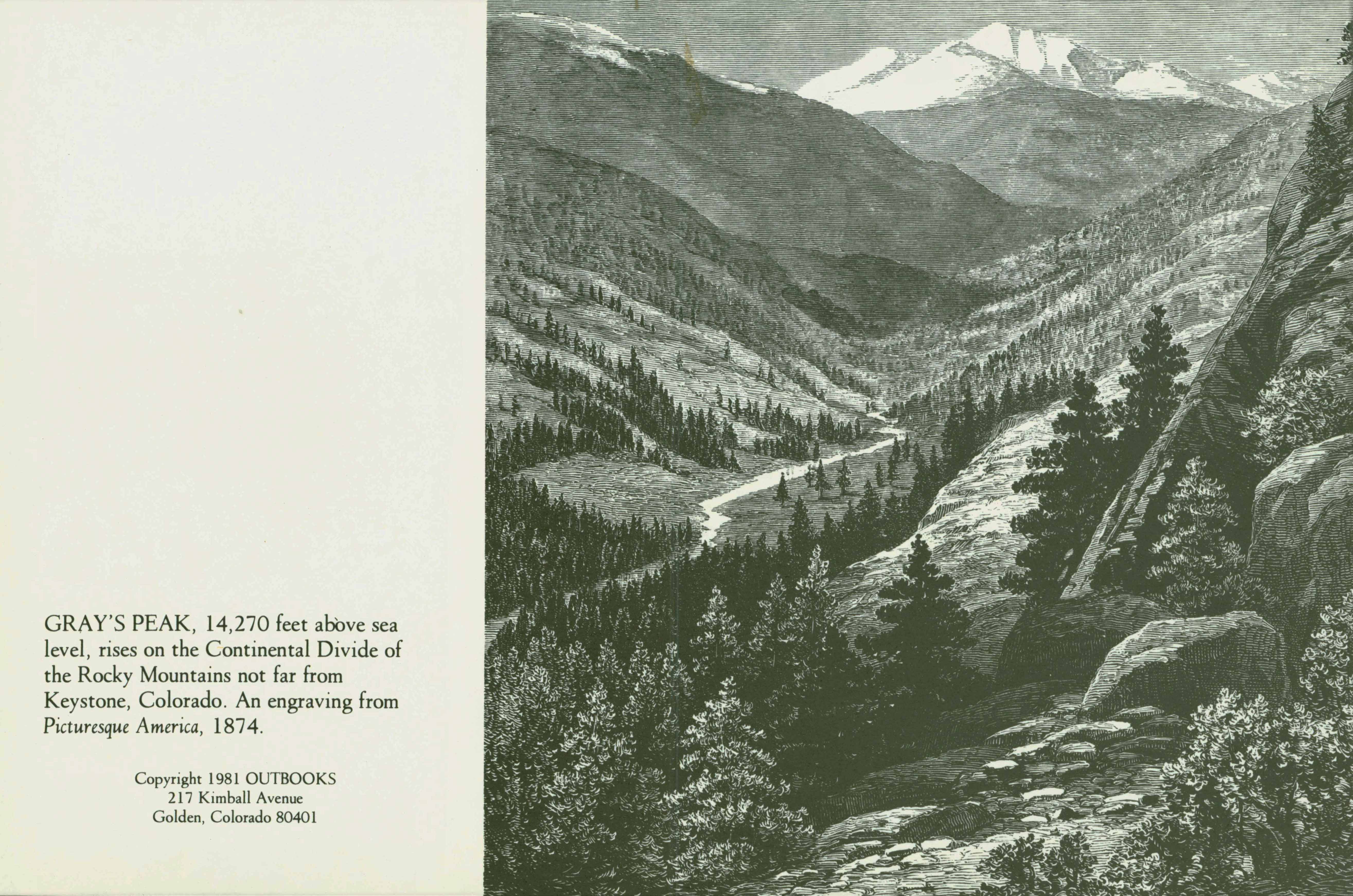 colorado rocky mountains notecards. vist091 Grays Peak